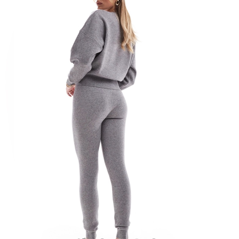Mango Gray Leggings with Soft Knit Texture
